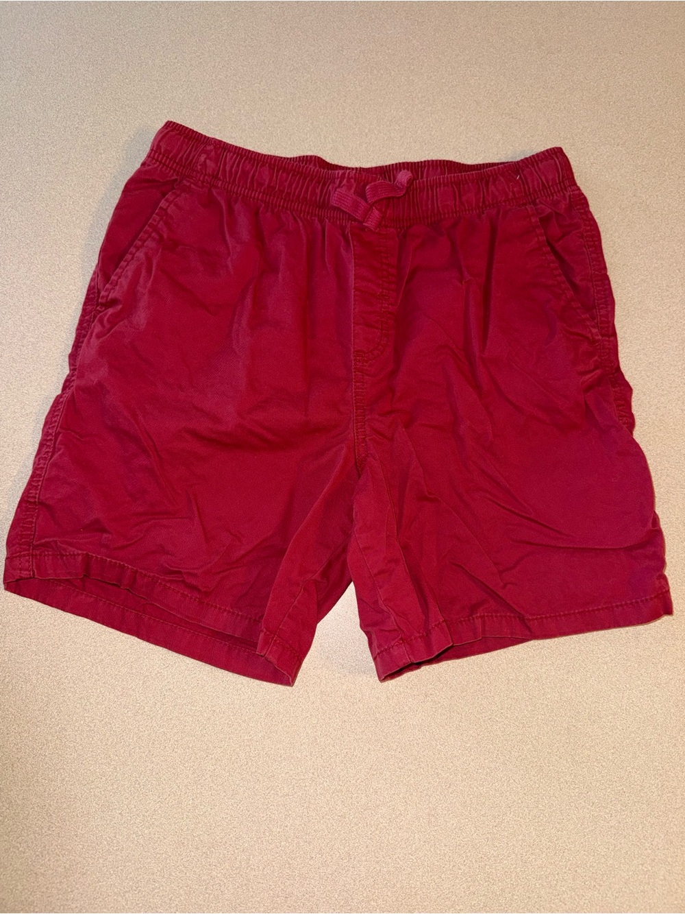 Cat & Jack Boys Size L 10/12 Husky Red Pull-On Drawstring Shorts